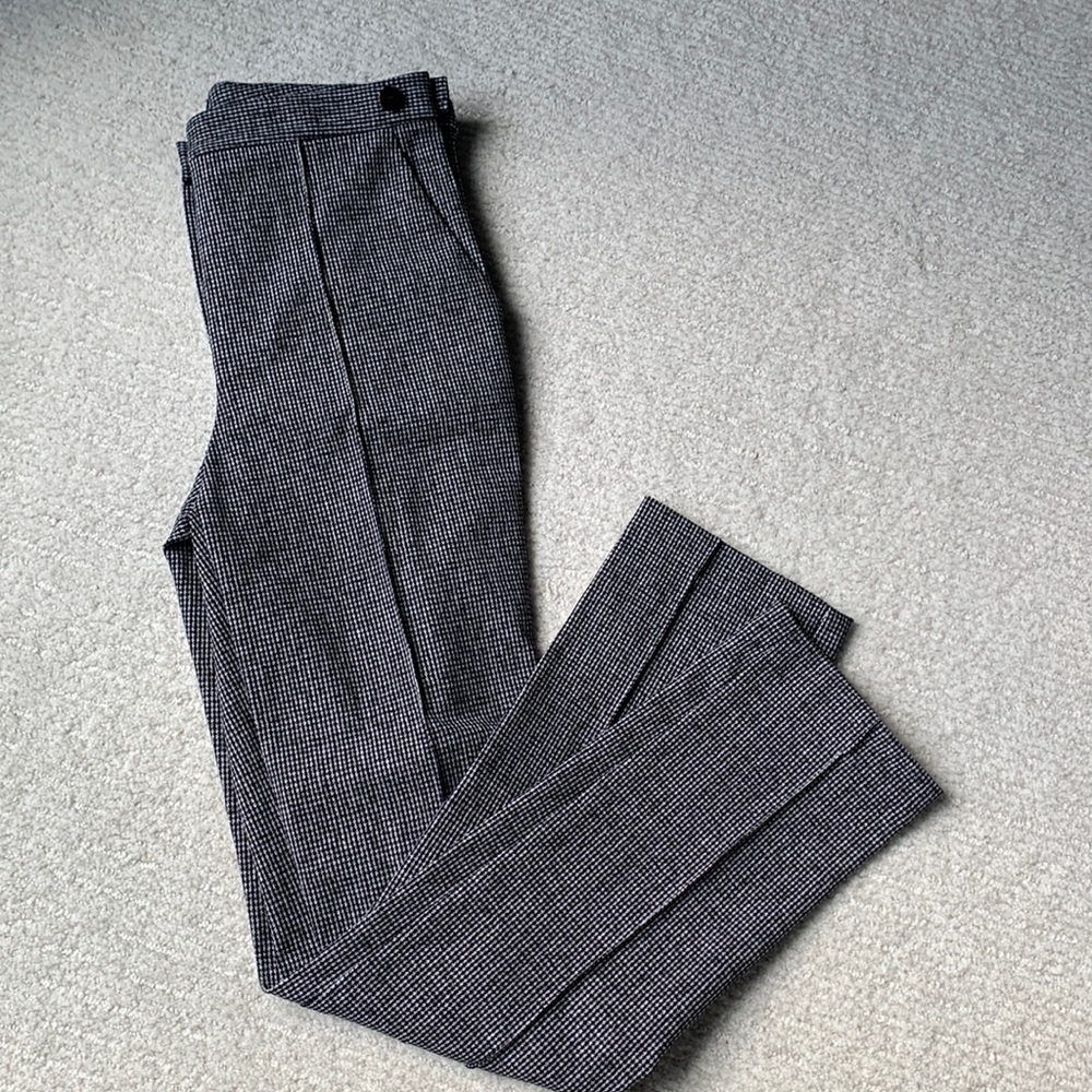 Waist tan pant hounds tooth ponte like new!